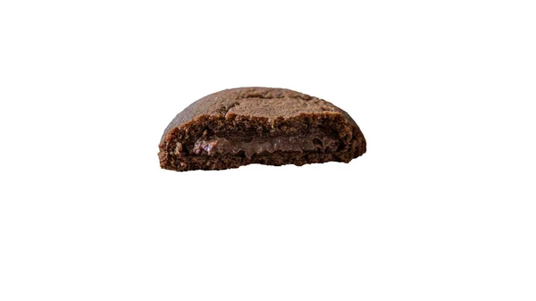 Biscotti Appetitosi Con Ripieno Cioccolato Isolati Bianco Primo Piano — Foto Stock