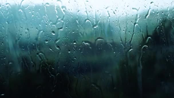 Raindrops Run Window Apartment Beautiful Water Drops Rain Splashes Windows — Stock Video