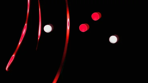 Bokeh Cercles Rouges Sur Fond Noir Abstraction Rayures Infographie Fond — Photo