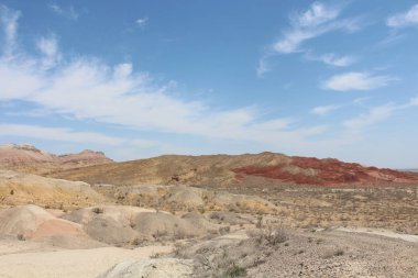 colored mountains Aktau in the desert reserve Altyn Emel (Kazakhstan) clipart