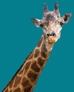 Zürafa illüstrasyon Çokgen vektör 3D sanat.
