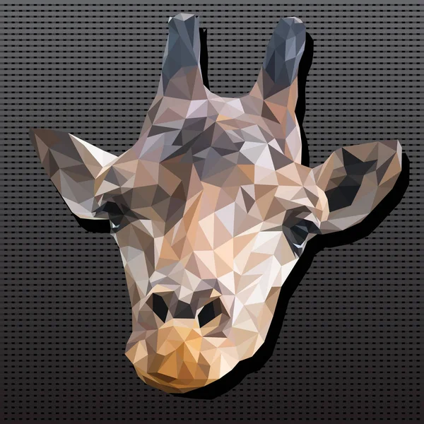 Illustration polygonal vector 3d art of giraffe head.