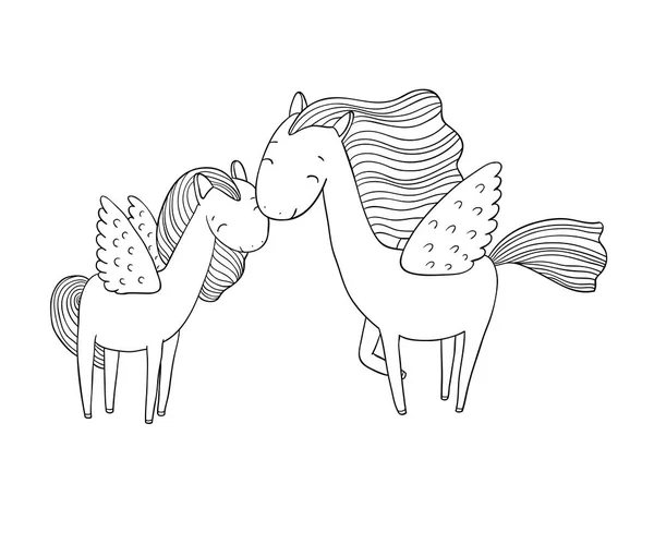 Schöner Pegasus. ein Pferd mit Flügeln. — Stockvektor