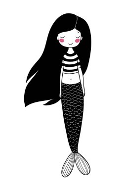 Güzel küçük deniz kızı. Siren. Deniz Tema.