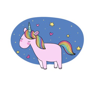 Tatlı tek boynuzlu at çizgi filmi..