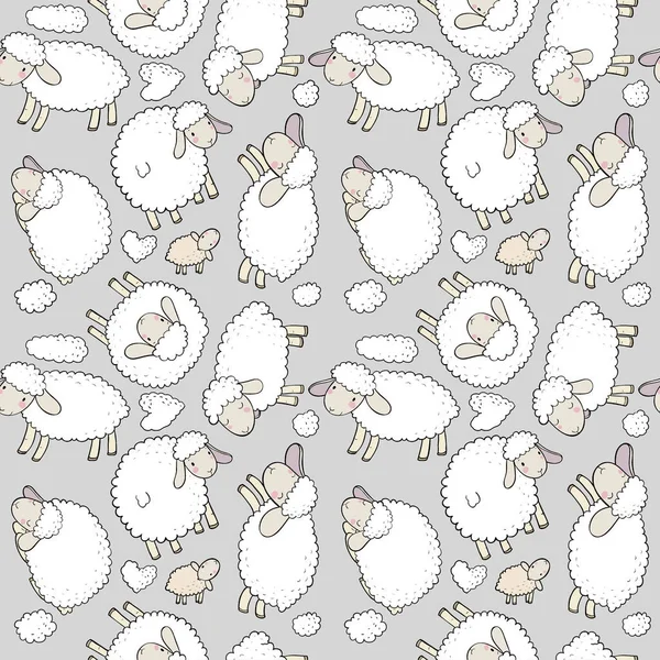 mignon ligne de motif blanc doodle petit prince moutons, doux