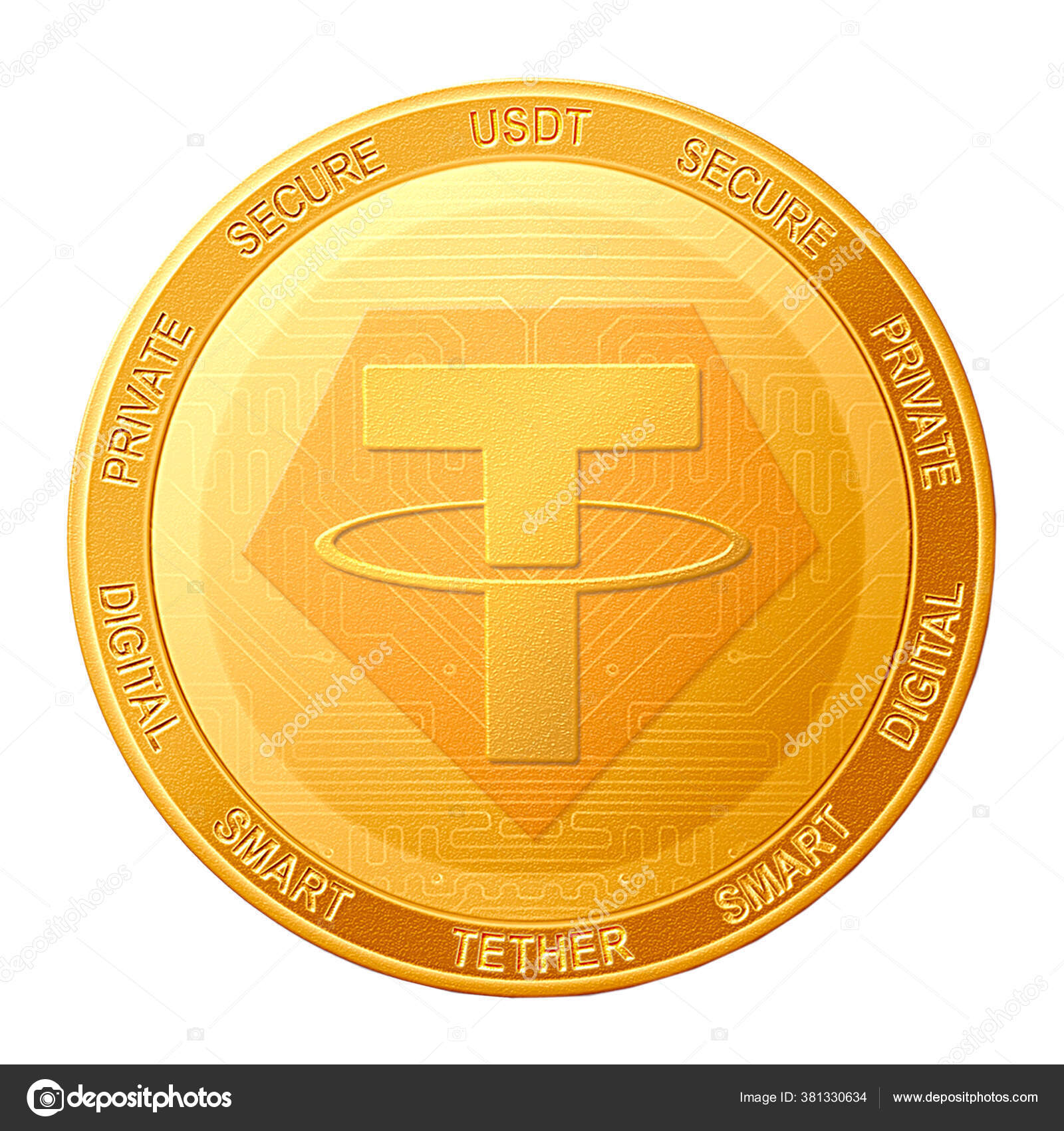 Tether Coin Isolated White Background Tether Usdt Cryptocurrency — Stock  Photo © AlekseyIvanov #381330634