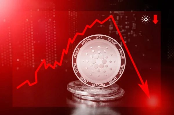 Preisverfall Bei Kryptowährung Cardano Preisverfall Bei Cardano — Stockfoto