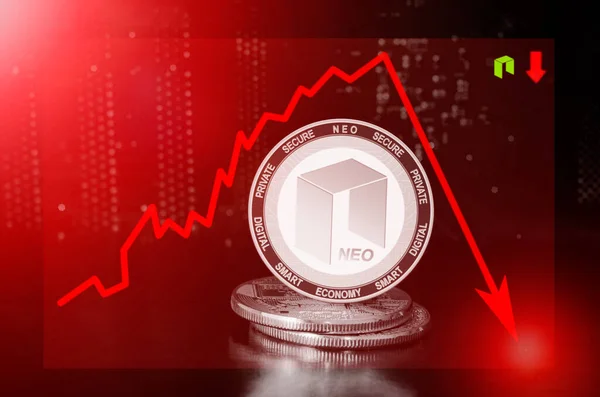 Kursverfall Bei Kryptowährungen Neo Kursverfall Bei Neo — Stockfoto