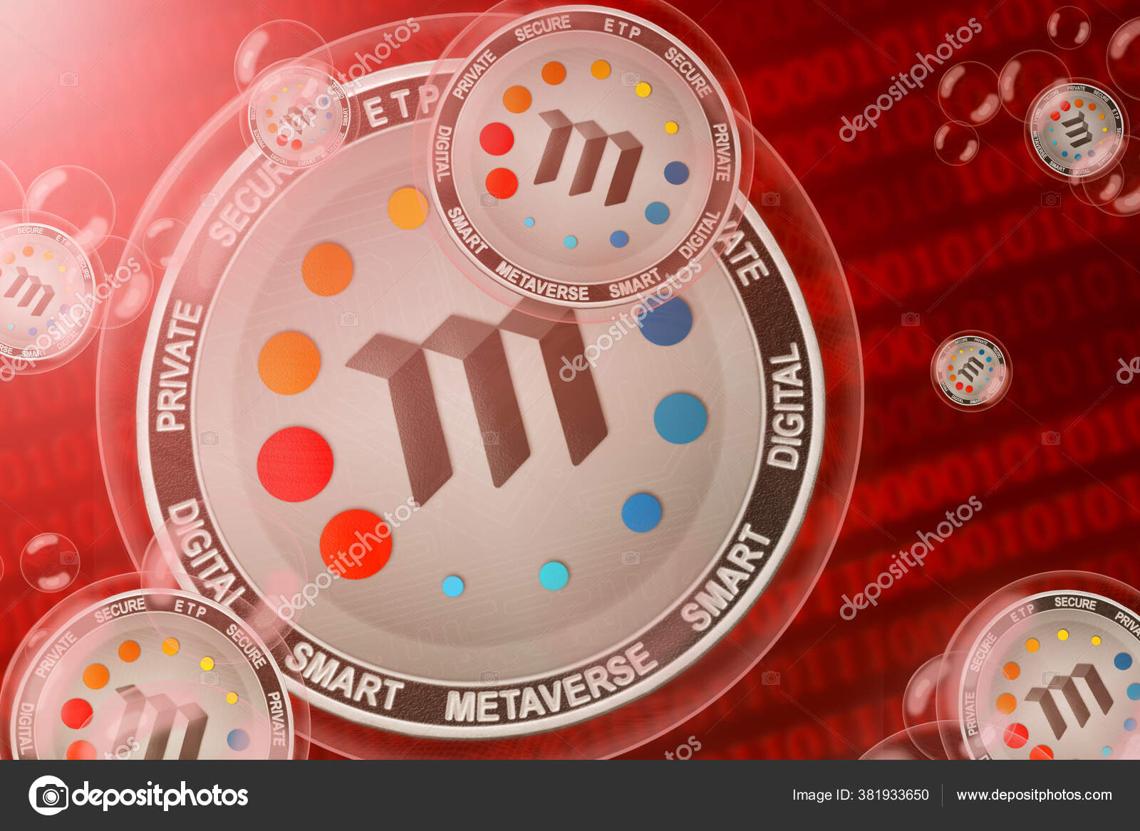 Metaverse Etp Metaverse Etp Coins Bubbles Binary Code Background Close —  Stock Photo © AlekseyIvanov #381933650