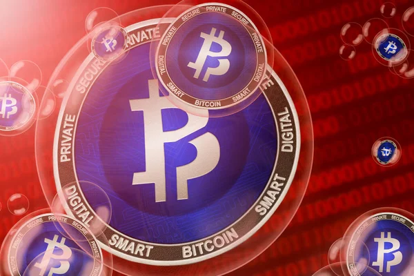 Bitcoin Private Crash Bitcoin Private Btcp Coins Bubble Binary Code — стоковое фото
