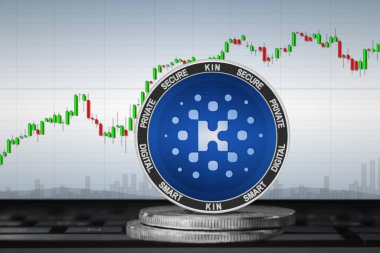 KIN kripto para birimi; grafiğin arka planında kin para