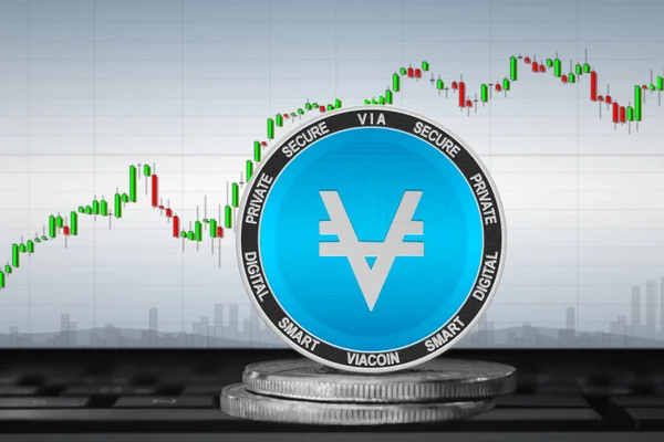 Viacoin Cryptocurrency Viacoin Latar Belakang Bagan — Stok Foto