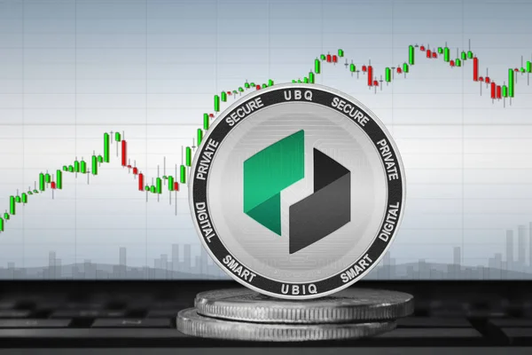 Ubiq Ubq Cryptocurrency Koin Ubiq Latar Belakang Bagan — Stok Foto