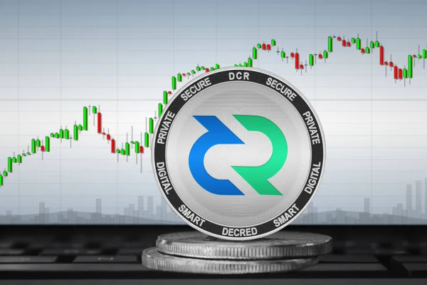 Decred Dcr Cryptocurrency Decred Coin Latar Belakang Bagan — Stok Foto