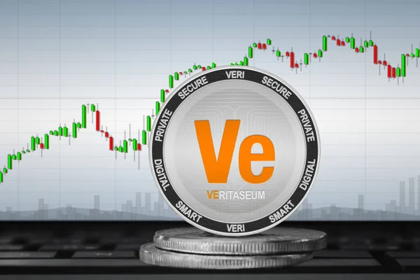 Veritaseum Veri Cryptocurrency Koin Veritaseum Latar Belakang Bagan — Stok Foto