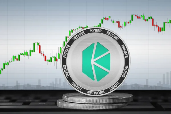 Kyber Network Knc Cryptocurrency Koin Kyber Network Latar Belakang Bagan — Stok Foto