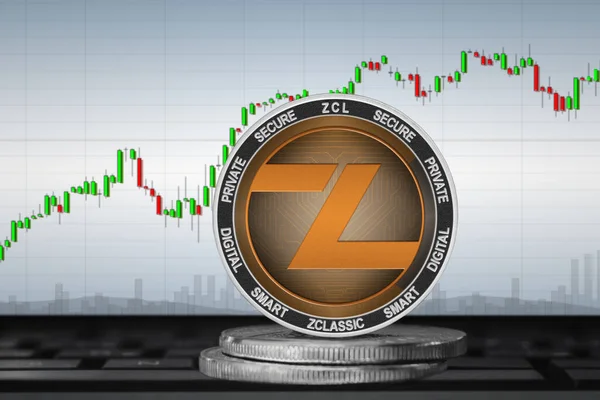 Zclassic Zcl Cryptocurrency Koin Zclassic Latar Belakang Bagan — Stok Foto