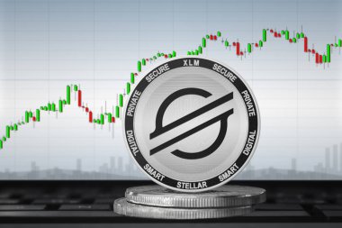 Yıldız XLM şifreli para; Grafiğin arka planında yıldız para