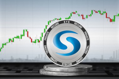 Grafiğin arka planında Syscoin şifreli para; Syscoin SYS para birimi