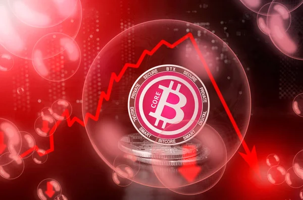 Bitcore Btx Mynt Såpbubbla Risker Och Faror Med Att Investera — Stockfoto