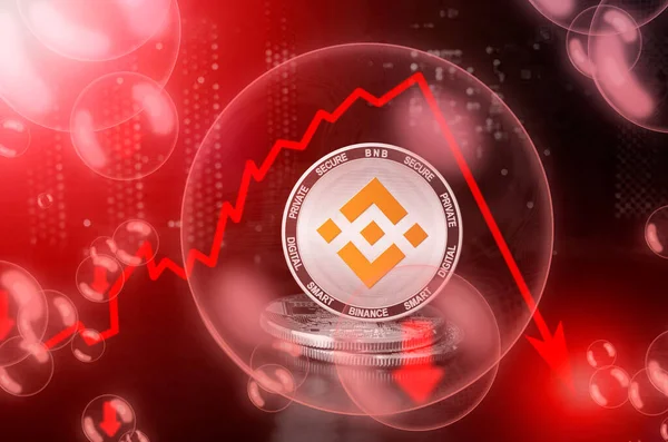 Binance Coin Bnb Soap Bubble Risks Dangers Investing Binance Coin — Stock Photo, Image