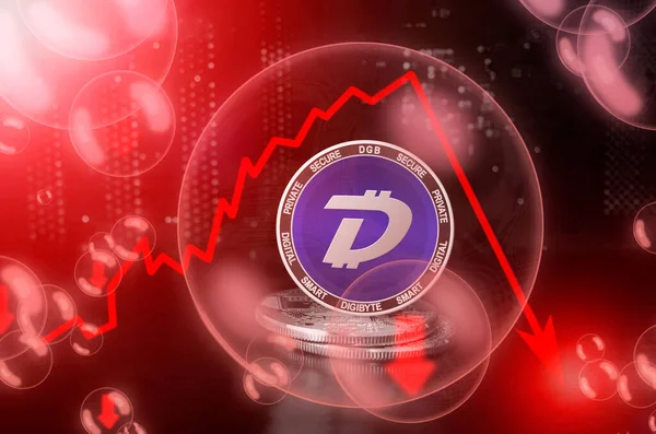 Digibyte Dgb Coin Soap Bubble Risks Dangers Investing Digibyte Cryptocurrency — Stock Photo, Image