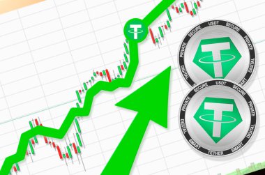 Bağlantı yükseliyor; USDT şifreleme para birimi fiyatını yükseltiyor; başarı büyüme oranını yükseltiyor (metin için, fiyat için))