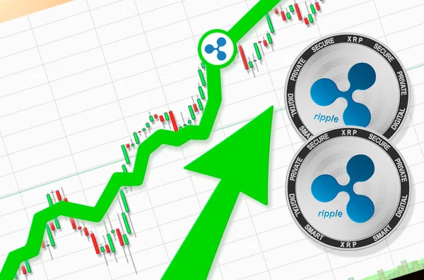 Riak Naik Harga Cryptocurrency Ripple Xrp Naik Angka Terbang Naik — Stok Foto