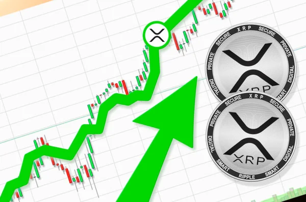 Xrp Akan Naik Xrp Harga Cryptocurrency Naik Tingkat Terbang Naik — Stok Foto