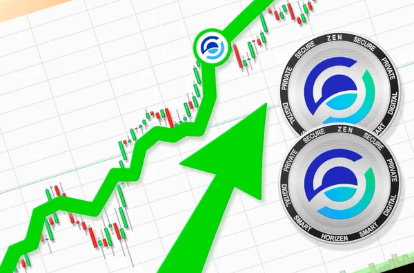 Horizen Naik Horizen Zen Harga Cryptocurrency Naik Tingkat Terbang Sampai — Stok Foto