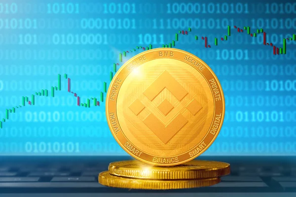 Binance Cryptocurrency Binance Bnb Golden Coin Background Chart Stock Photo