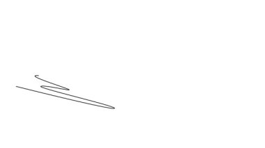 Tek çizgili kendi kendine çizim yapan kadın sörfçü sporcuyu tek eliyle suya dokunarak dalgaya çekiyor. Kontrol, denge, atletik beceri, hareketli okyanus. Devamlı çizgi çekme. Tam uzunluk canlandırması