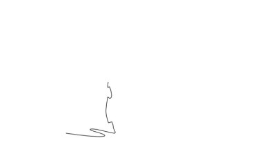 Sürekli çizilen çizgilerin animasyonu genç adam sörf tahtasıyla sahilde duruyor ve dalgalara bakıyor. Beklenti, özgürlük ve denizin huzurlu heyecanı. Tam uzunluktaki tek çizgi canlandırması