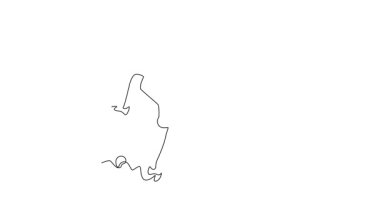 Self drawing animation of single line draw bravery man climbing steep cliff from behind, symbolizing strength, determination, and thrill of vertical ascent. Continuous line draw. Full length animated