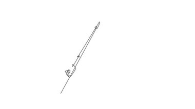 Animated self drawing of continuous line draw male climber rappelling down a cliff. Technical skills, courage, and feeling of accomplishment after reaching the top. Full length single line animation