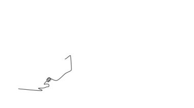 Animated self drawing of continuous line draw strong male in powerful horse stance, with both arms in defensive guard, incredible stability fundamental Shaolin Kung Fu. Full length one line animation