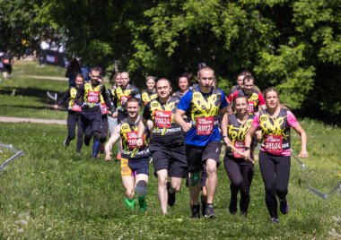 2018.05.26, Moscow, Rusya Federasyonu. Reebok Moskova Park hakkında fitness festival. Koşucular Festivali'nde kapatın. Spor yaşam tarzı.