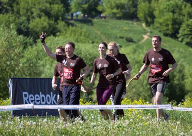 2018.05.26, Moscow, Rusya Federasyonu. Reebok Moskova Park hakkında fitness festival. Koşucular Festivali'nde kapatın. Spor yaşam tarzı.