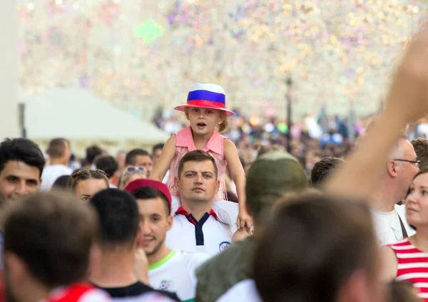 2018 Moskau Russland Fußballfans Auf Der Moskauer Straße 2018 Nettes — Stockfoto