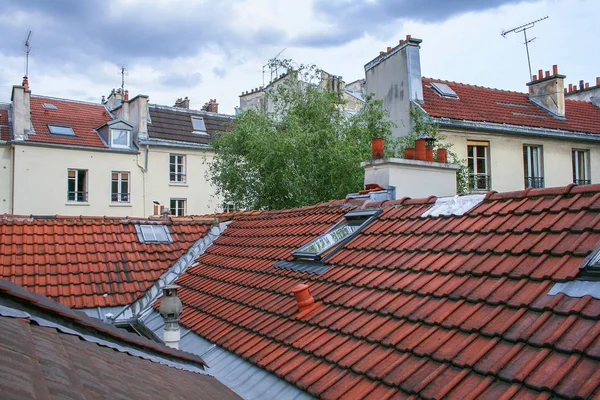 Red Roofs Houses Paris Travel Europe Old Architecture France — Stock Photo, Image