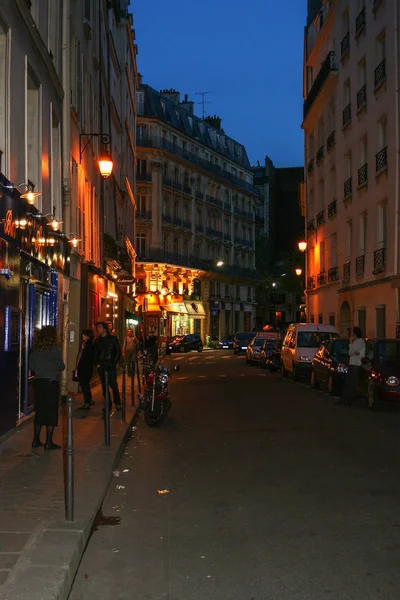 2008 Paris Frankreich Enge Straße Von Paris Heute Abend Reise — Stockfoto