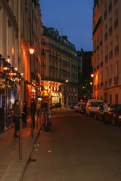 2008 Paris Frankreich Enge Straße Von Paris Heute Abend Reise — Stockfoto