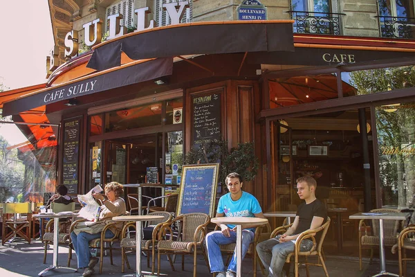 2008 Paris France Petit Déjeuner Caf Antenne Ancien Bâtiment Avec — Photo