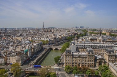 05.03.2008, Paris, Fransa. Paris Hava görünümü Katedrali. Paris panoramik manzaralı. Avrupa'da seyahat.