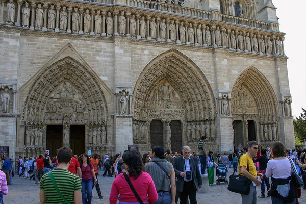 2008 París Francia Una Las Fachadas Notre Dame Paris Viajar — Foto de Stock