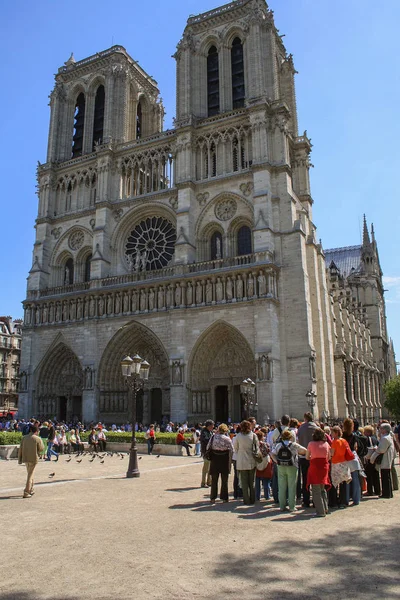 2008 Paryż Francja Jednym Fasady Katedry Notre Dame Paris Podróż — Zdjęcie stockowe