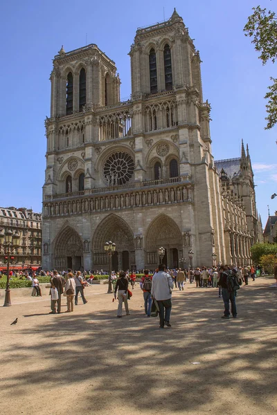 2008 Paryż Francja Jednym Fasady Katedry Notre Dame Paris Podróż — Zdjęcie stockowe