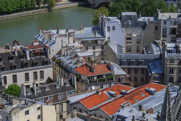 Lucht Uitzicht Daken Gebouwen Van Parijs Architectuur Van Frankrijk — Stockfoto