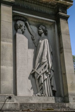 05.04.2008, Paris, Fransa. Paris gezileri. Eski Paris yürüyüş. Ünlüleri Pere Lachaise Mezarlığı Türbesi.